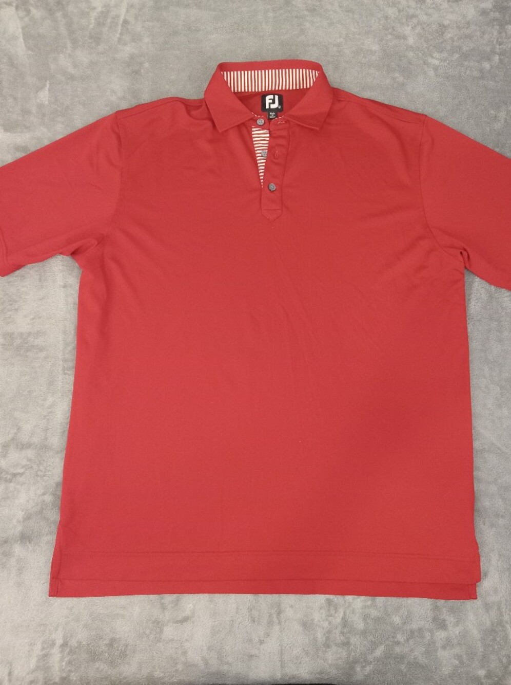 FootJoy Men's Red Golf Polo Shirt  with Striped Trim Size Large